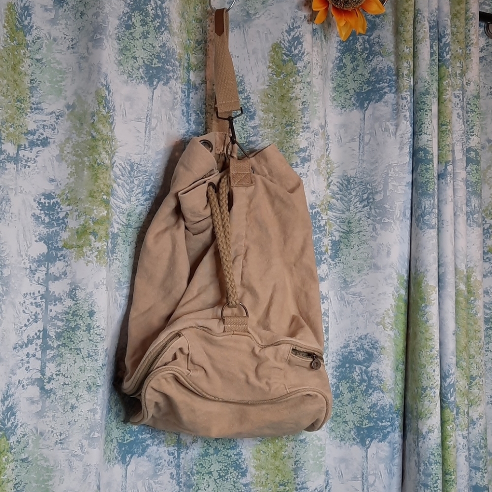 Express Tan Boho Backpack Drawstring Bucket Bag - image 2